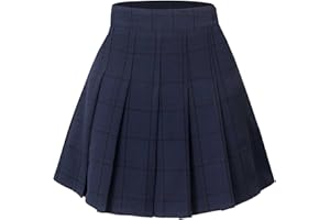 HOEREV Donne Ragazze Svasato Casual Mini Scuola Tennis Skater Casual Gonna Danza con Due Tasche Laterali e Pantaloncini Interni