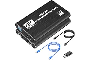 VIXLW capturadora de Video, capturadora Audio y Video USB 3.0, 1080P 60FPS/2K 30FPS Captura de Videojuegos, Tarjeta de Captura 4K HDMI Loop-out para Nintendo Switch/Xbox/PS5/Switch/cámara/PC/OBS