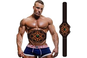 YOUKK EMS Trainingsgerät, Bauchmuskeltrainer, USB Wiederaufladbar, LCD Display, Herren Damen,Tragbarer Muskelstimulator, 8 Modi & 19 Intensitäten, Bauchtrainer Trainings Gang