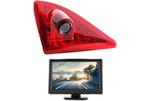 MISAYAEE Telecamera posteriore HD 720p per parcheggio con monitor LCD da 5,0 pollici, terza luce freno di ricambio per Transporter NV400/Ren-ault Master/Opel Movano B 2010-2019