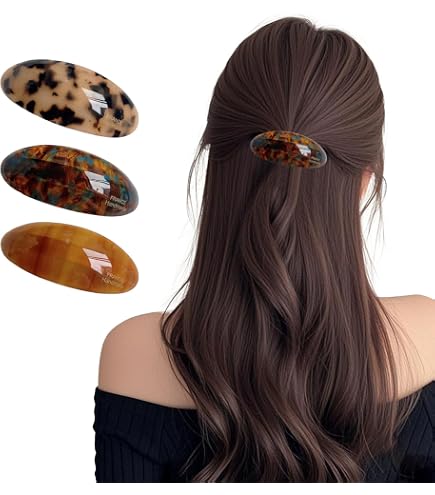 InSowni Haarspangen Schildpatt-Look – 10 Cm Lange Acetat-Spangen Mit Starkem Halt (10er-Set)