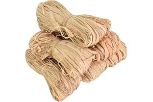DECORDWELL 300g Ruban Raphia Naturel, Papier Beige Remplissage Emballage pour boîtes-Cadeaux Décoration, Bobine de Raphia Naturel Rafia, Pour le Bricolage, la Décoration, Emballage de Cadeaux de Noël