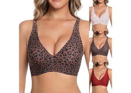 Jelly BH för kvinnor trådlös sömlös BH push-up leopardtryck behåar komfort sömn bralettes t-shirt BH - Amazon Deal & Rabatt