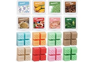 BAUFULLA Duftwachs für Duftlampe, Sojawach Duftwürfel, Duftwachsschmelzen von Apfelzimt, Meersalz, Zypresse, Rosmarin, Sandelholz, Bergamotte, Freesie, Kaffee, Geschenk Set für Valentinstag, 8 Stück