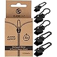 ZlideOn Zipper Pull Replacement - 5pcs, Black, Normal - Instant Zipper Replacement Slider Multipack