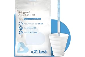 21 test di ovulazione Babyplan (LH) in strisce Qualità superiore. Manuali in italiano – Facile da utilizzare (Accuratezza del 99.6%) Uno dei test più venduti in Scandinavia (21 pezzi)