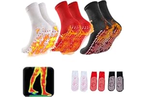 HDAKDDHG 3 Pairs Self Heating Socks,Men Women Winter Thermal Heated Socks Anti-Freezing Breathable Foot Warmer Socks,Mix Color Warm Heated Socks,For Outdoor Sports Hiking Ski Walking Gifts,Free Size