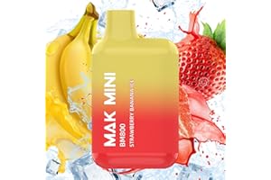 ZANWISE MAK-MINI Vaper sin Nicotina Desechables de Sabores 800 Puff Caladas Pod Vapeador Cigarro Electronico Vapeadores Baratos con Liquido para Dejar de Fumar (Fresa Platano)