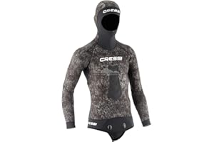 Cressi Tracina Wetsuit Muta Pesca in Neoprene Mimetico Spaccato Microporoso Supersoft, Disponibile singola Giacca o singolo Pantalone negli Spessori 3.5/5/7mm, per Uomo