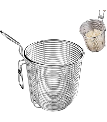 Colino A Ragno In Acciaio Inox Per Pasta | Manico In Legno Lungo | Per Scolare, Friggere E Lavare Verdura - Foto 7