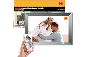 KODAK Cyfrowa ramka na zdjęcia 10,1 cala, metalowa krawędź, Wi-Fi, cyfrowa ramka na zdjęcia z pamięcią 32 GB, ekran dotykowy HD IPS, udostępnianie zdjęć za pomocą aplikacji (10,1 cala)
