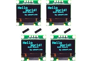 Adeept 4 pz 0.96 Pollici OLED Modulo 12864 128x64 IIC I2C Serial Self-Luminous Display Board Compatibile con Arduino Raspberry Pi e MCU (blu) -Pins non saldati