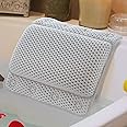 Taylor & Brown Bathtub Pillow, Luxury Relaxing White Soft Non Slip Cushioned Bath Pillow Waterproof Home Spa Headrest Cushion with 8 Slip Resistant Suction Cups