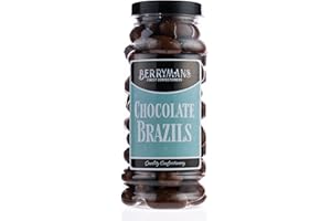 Original Chocolate Brazil Nuts Choc Brazils Retro Sweets Gift Jar by Berrymans Sweet Shop - Classic Sweets, Traditional Taste.