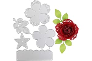 OOTSR Troqueles de Corte de Metal de Flores, Troqueles Scrapbooking, Plantillas de Troqueles de Corte, Troqueles Flores 3D para DIY Tarjeta Papel Álbum Manualidades Decor