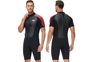 Owntop Shorty - Traje de neopreno para hombre y mujer, 3/2 mm, con cremallera trasera, para buceo, surf, natación, deportes acuáticos