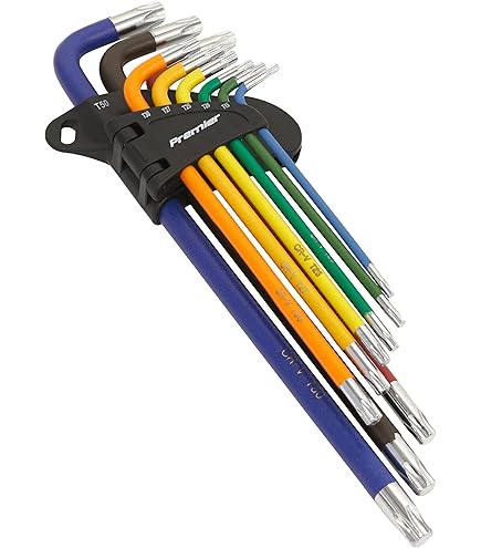 Sealey Ak7191 Ball-End Hex Key Set 9Pc Colour-Coded Extra-Long