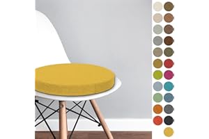 DQWJYYDS Round Chair Pad 35x35x5 CM Bistro Circular Chair Cushion Garden Kitchen Dining Chair Seat Cushion Memory Foam Chair Seat Pad,Color#30 yellow