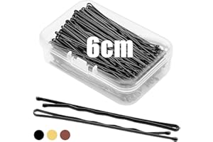 MBSOMNUS Mbmomnus 100 Pièces Epingle Cheveux Femme 6cm Pince Plate Cheveux Noir Epingle a Cheveux Longues Bobby Pins pour Filles Idéal pour Tous Types Maquillage & Coiffure