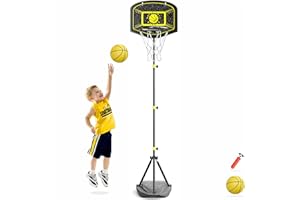 LACORAMO Basketballkorb Kinder Outdoor, Basketballkorb Ständer,Basketballkorb Indoor, Tragbarer Basketballständer, Höhenverstellbar (110/150/190 cm), Ballspiele für Kinder/Kleinkinder/Jungen