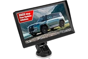 SOSISUL 7 inch Sat Nav for Car, Truck, with UK & Europe Maps, Lifetime Free Updates, Support Postcode Search, Voice Guidance, Speed Camera Alert, Lane Guidance Assist, and POI