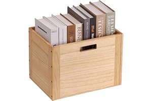 KIRIGEN Cubi/cestino/bidoni impilabili in legno, organizer per casa, libri, vestiti, giocattoli, modulare, sistema di archiviazione aperto - libreria cubica da ufficio C26-NA