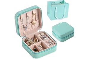 XIANGLONGY Portagioie da Viaggio, Porta Gioielli da Viaggio, Portagioielli da Viaggio in Tessuto di Pelle, Utilizzato per Riporre Orecchini, Anelli, Collane, Regali Creativi Adatti per le Donne (blu)