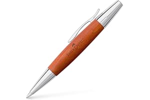 Faber-Castell F148382 148382 - długopis obrotowy e-motion grusza/chrom, wkład: B, kolor trzonu: srebrny/brązowy