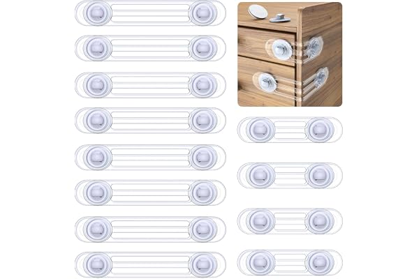 Kimsky Sécurité Bebe, Sécurité Enfant Porte, 12 Pièces Bloque Porte Fenêtre Securite Bébé, Bloque Porte Bébé Sans perçage pour Armoire, Toilette, Frigo, Four, Réfrigérateur (Transparent)