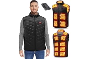 NEEMOSI Chaleco Calefactable con Bateria 27000mAh 7.4V, Eléctrico Chaleco Térmico 13 Zonas 3 Niveles Temperaturas, Chaqueta de plumón Hombre Mujer