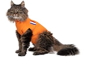 MPS Medical Pet Shirt Cat, Surgery Recovery Suit, Orange, X-Small