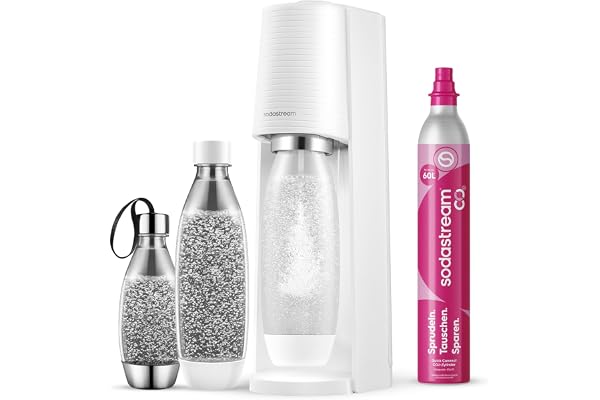Sodastream - Terra Kolsyremaskin, 60L CO₂, 2x 1L Flaska+1x 0,5L Flaska, Vit | Sodastream TERRA Mousserande vatten- och läskmaskin