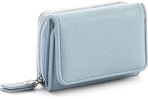 RRANCharltu Portafoglio Donna Piccolo in Pelle Portamonete Donna con Cerniera Coin Grande Capacità Mini Portafoglio con Slot Per Schede, Blu