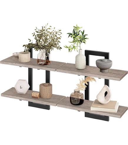 IBUYKE Étagères Murales, Etagères Flottantes Cubes Étagères de Rangement Form de U Tablettes Murales, pour Salon Chambre Bureau Salle de Bains Cuisine RF-GB543