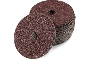 LEONTOOL Lot de 25 disques de ponçage en fibre de résine d'oxyde d'aluminium de 10,2 cm, trou central de grain 16 pour meuleuses d'angle