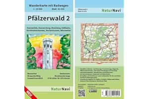 Pfälzerwald 2: Wanderkarte mit Radwegen, Blatt 42-550, 1 : 25 000, Dannenfels, Donnersberg, Eisenberg, Göllheim, Kirchheimbolanden, Rockenhausen, ... (NaturNavi Wanderkarte mit Radwegen 1:25 000)