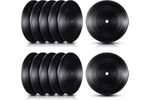 QUNCLAY Lot de 24 disques vinyles vierges de 17,8 cm pour décoration murale de chambre, faux disques esthétiques indépendants, décoration de chambre, projets de bricolage