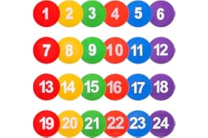 Okllen 24er Pack Poly Vinyl Spot Marker, 23CM Bodenpunkte Rutschfeste Gummi Agility Dots, Flache Feldkegel Kreise für Das Training, Übungsübungen, Fitnessstudio, Fußball, Basketball, 6 Farben