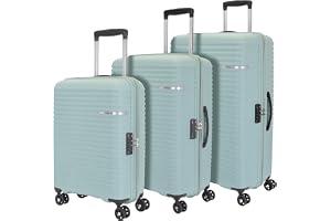 American Tourister PP Liftoff+ Trolley Bag with TSA Lock & 8 Wheel, Hard Check-in Suitcase for Travel with Double Wheel, Seafoam Blue, 55,67,79 cm (Small +Medium +Large), Set of 3Pc (ME5 (4) 11 904)