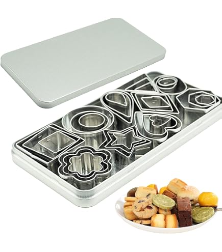 Korea Game Set 7 Stampini Per Biscotti In Acciaio Inox – Forme Gioco (Ombrello, Stella, Triangolo, Quadrato, Cerchio) Con Scatola