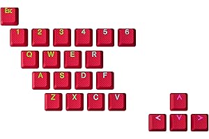 Ranked Teclas de Goma | Doble Shot Translúcido | Perfil OEM para Teclados Mecánicos para Juegos (Rojo, 23 Teclas)