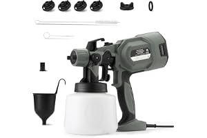 Amazon Basics 700W elektrisk sprutpistol med 1200ml behållare, 4 munstycken och 3 sprutmönster, för inomhus- och utomhusbruk
