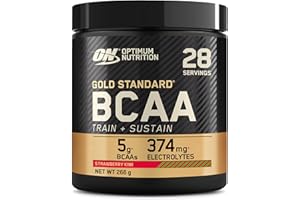 Optimum Nutrition Gold Standard BCAA en Polvo, Sabor Fresa y Kiwi, 266g, 28 Servicios