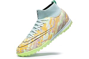 XINGHUANHUA Botas de fútbol para Hombre Hightop Turf Cleats Football Shoes Athletic FG Soccer Shoes Outdoor Indoor Sports Shoes