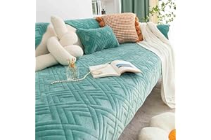 MTHGH Sofabezug Ecksofa L Form Sofa Überzug Sofaschoner rutschfest Couch Überzug 3 Sitzer Sofadecke Sofaschutz Katze Hund Couchbezug Sofa Überwurfdecke,greenB-90x120cm