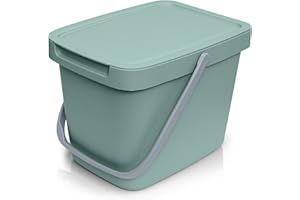 YourCasa Biomülleimer Küche - 6L Komposteimer Küche für alltäglichen Biomüll Behälter - Kompostbehälter mit Deckel zum einhängen Bio Eimer Mülleimer Müll Geruchsdicht Bio Mülleimer Küche klein (Mint)