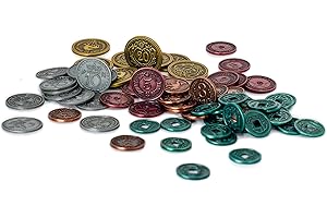 Stonemaier Games , Scythe: Metal Coins Upgrade Pack , Board Game , 1 to 5 Players , Ages 14+ , 90 to 120 Minutes Playing Time
