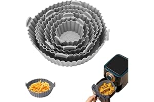 Exsbtay 6 Pezzi Cestino per Friggitrice ad Aria in Silicone Air, Accessori Friggitrice ad Aria, Reusable Silicone Pot per Friggitrice ad Aria, Adatti per forno ad Aria, Forni Microonde