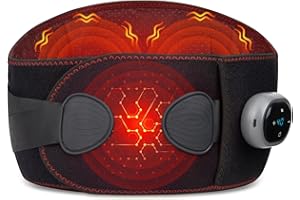 YOKILLY Cintura Termica Elettrica Senza Fili: 140 cm Cuscino Riscaldante con Spegnimento Automatico - Cuscino Termico per Mal di Schiena - Massaggio con 5 Livelli di Calore 3 Modalità di Vibrazione