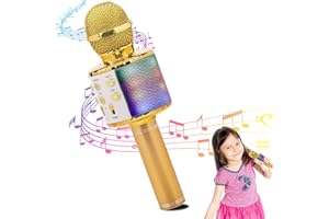 HALOVIE Kids Microphone Bluetooth Wireless Microphone Handheld Speaker Karaoke Equipment for Home KTV Player Party Singing Birthday Christmas Gifts for Girl Boy